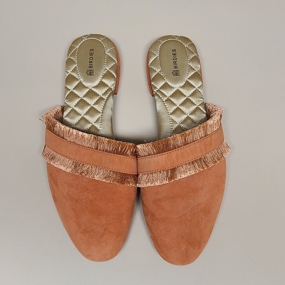 Birdies Ani Coral suede fringe mule slide size 8 1/2 - Picture 2 of 9